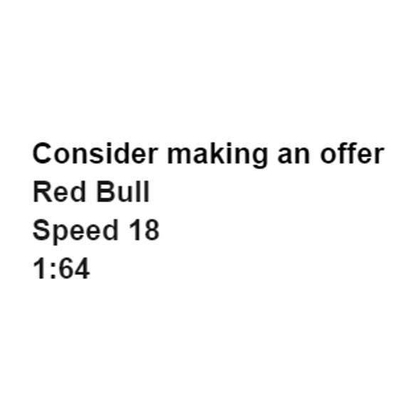 Red Bull Speed 18 Simple Blue Toy Car 1:64 Kids Play Vehicle - Picture 2 of 11